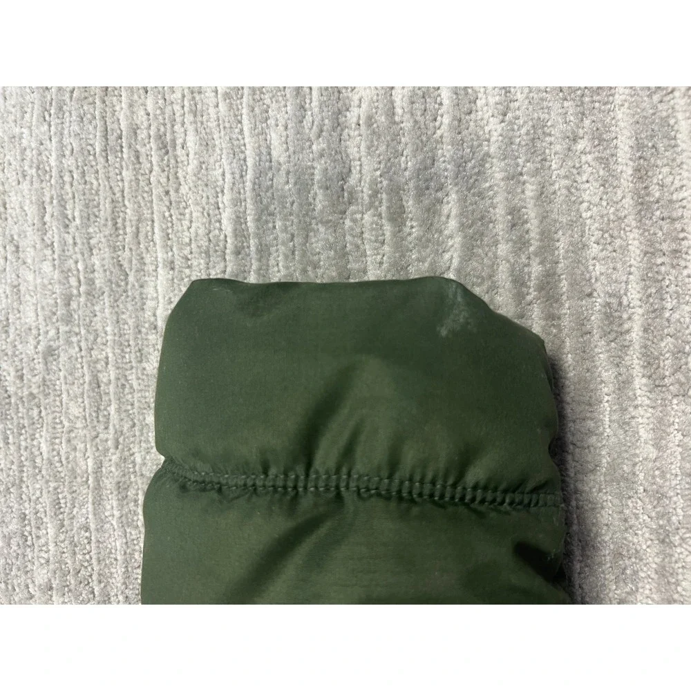 Old Navy‎ Puffer Jacket Womens L Olive Green Faux Fur Hood Quilted Winter Coat